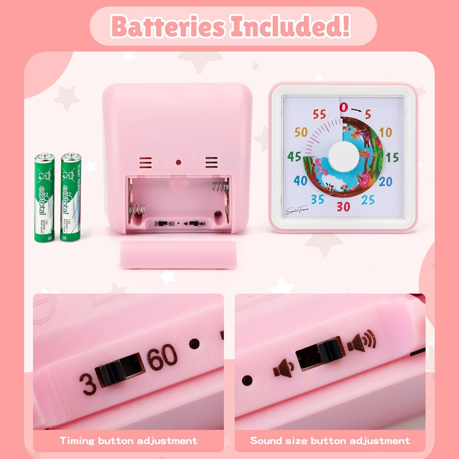 Premium Visual Schedule for Kids + Visual Timer - Daily Routine Chart, Picture Schedule Board, Autism & ADHD, Plastic Waterproof Cards - Pink