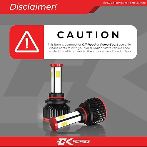 Miniatura 2 de CK FORMULA Bombillas LED 9006 de 4 caras, bombillas LED HB4, 6000 K súper blanco, 12 V, 60 W, 10000 lúmenes, actualización de reemplazo halógeno