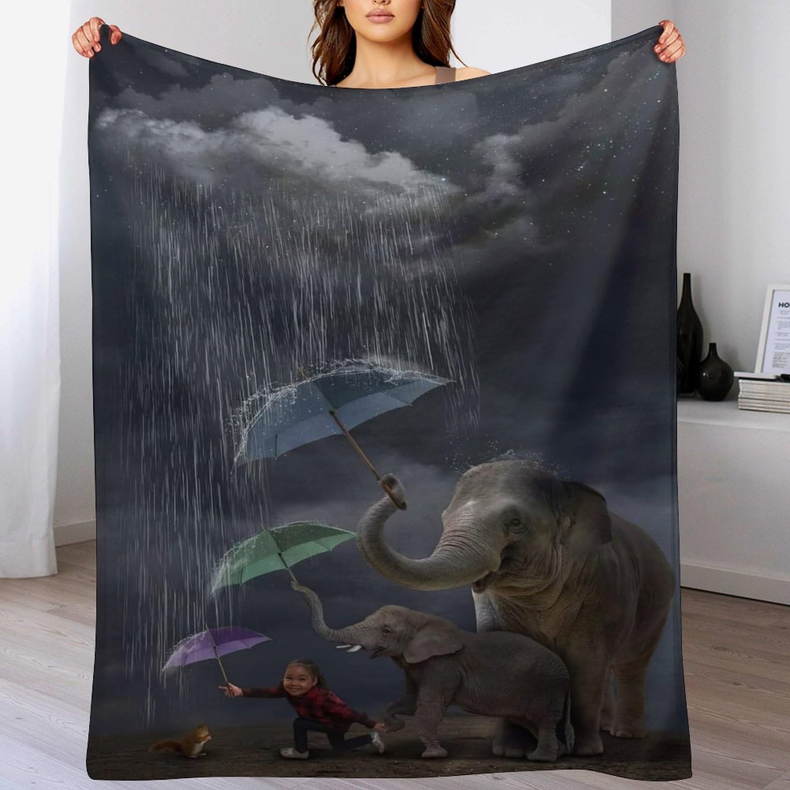 Couverture éléphant moelleuse en flannel pour des nuits sereines