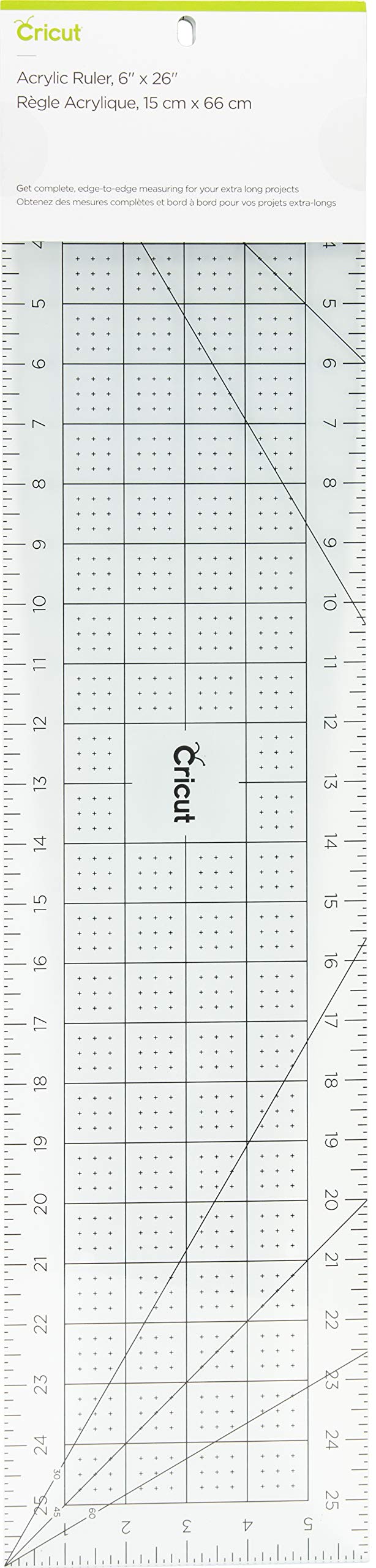 Règle en acrylique robuste Cricut Acrylic Ruler 6"X26" bleue