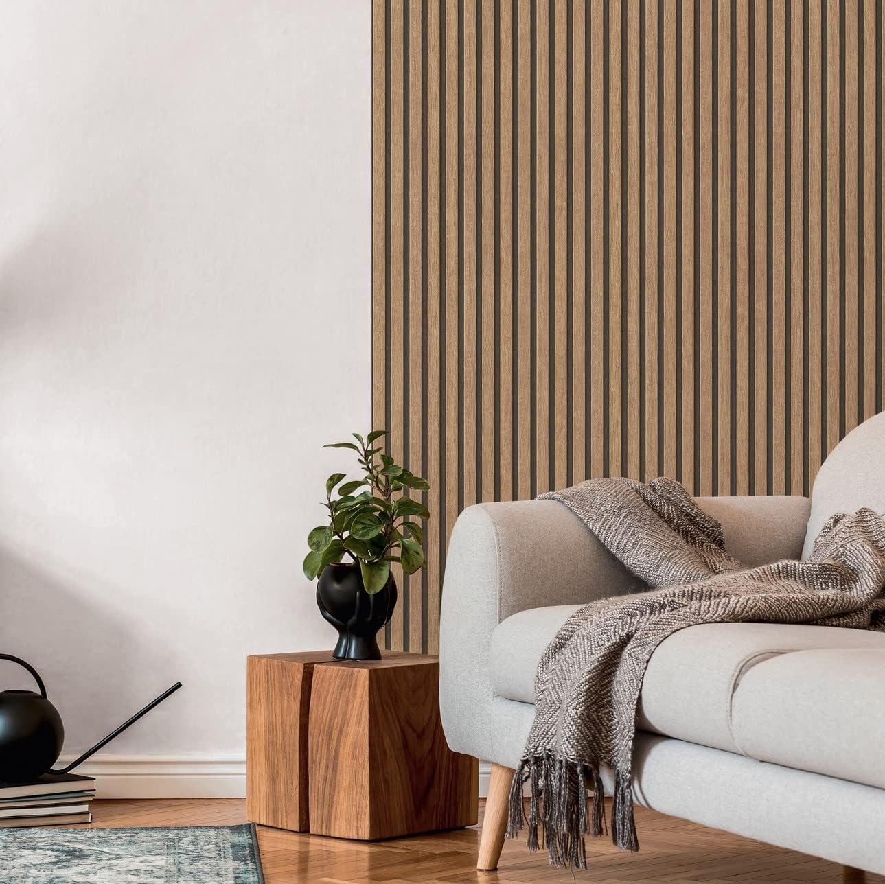 A.S. Création Wallpaper Wood Panels - Brown, Beige - Striped Wood Wallpaper 395.99in x 20.87in Made in Germany - 391091