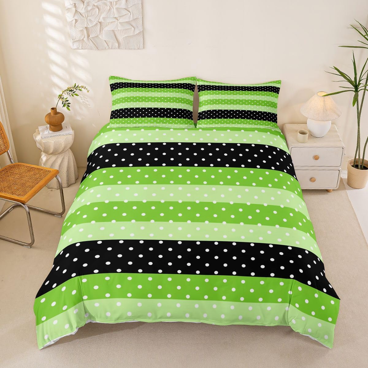 Feelyou Kids Boys Girls Polka Dots Duvet Cover Twin Size