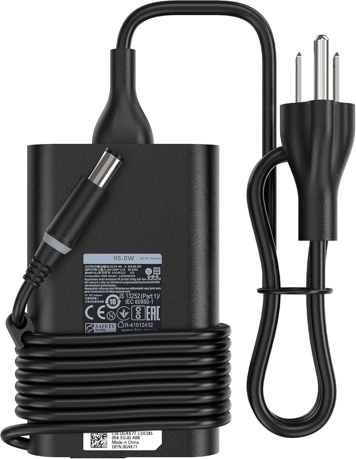 65W Laptop Charger Compatible with Dell Latitude E7450 E7440 E7240 E7250 E6440 E6540 E5440 E5540 E6430 E6420 E6530 E5450 E5550 E6410 E6510 E6400 E6500, 19.5V 3.34A AC Adapter Power Cord, 7.4mm Pin