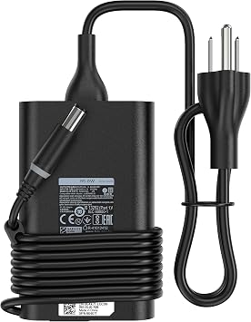 65W Laptop Charger Compatible with Dell Latitude 5400 5480 5490 5580 5590 7480 7490 E5470 E7470, 19.5V 3.34A 7.4mm x 5.0mm Big Round Tip AC Adapter for LA65NM130 HA65NM130 PA-12