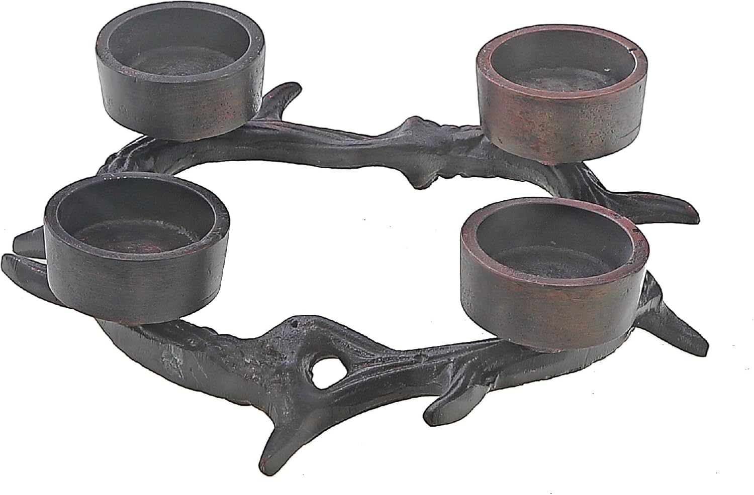 ih casa décor Christmas Antler Wreath with 4 Tealight Holder Candle Holders & Accessories, Black