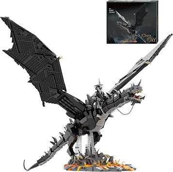 The Rings Dragon Beast Building Set for Adults, 80cm Big Dragons with Witch King Figure & Display, Ideas Youmko Movie Cool Classic Home Decor for Collectors 2199 PCS