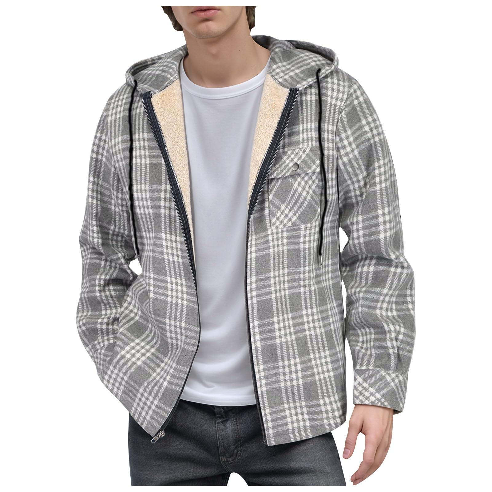 Rrongwn Veste à Carreaux Pour Homme - Coupe Ajustée Vintage Blazer Décontracté Chaud