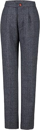 Wemaliyzd Women's Fashion 2 Piece Herringbone Tweed Suit Pants Winter Blazer for Work Professional