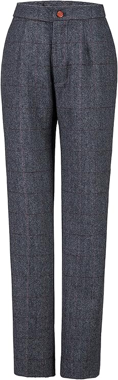 Wemaliyzd Women's Fashion 2 Piece Herringbone Tweed Suit Pants Winter Blazer for Work Professional