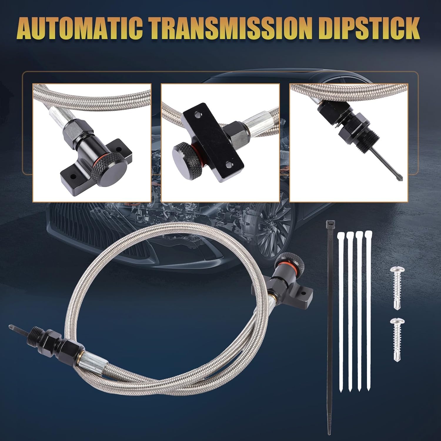 Automatic Transmission Dipstick 22200 for Ford F-150 2010-2023 Trucks with 6R80 0R80 4R70E 4R75E Automatic Transmissions Replace OE# 1066-SI 22200