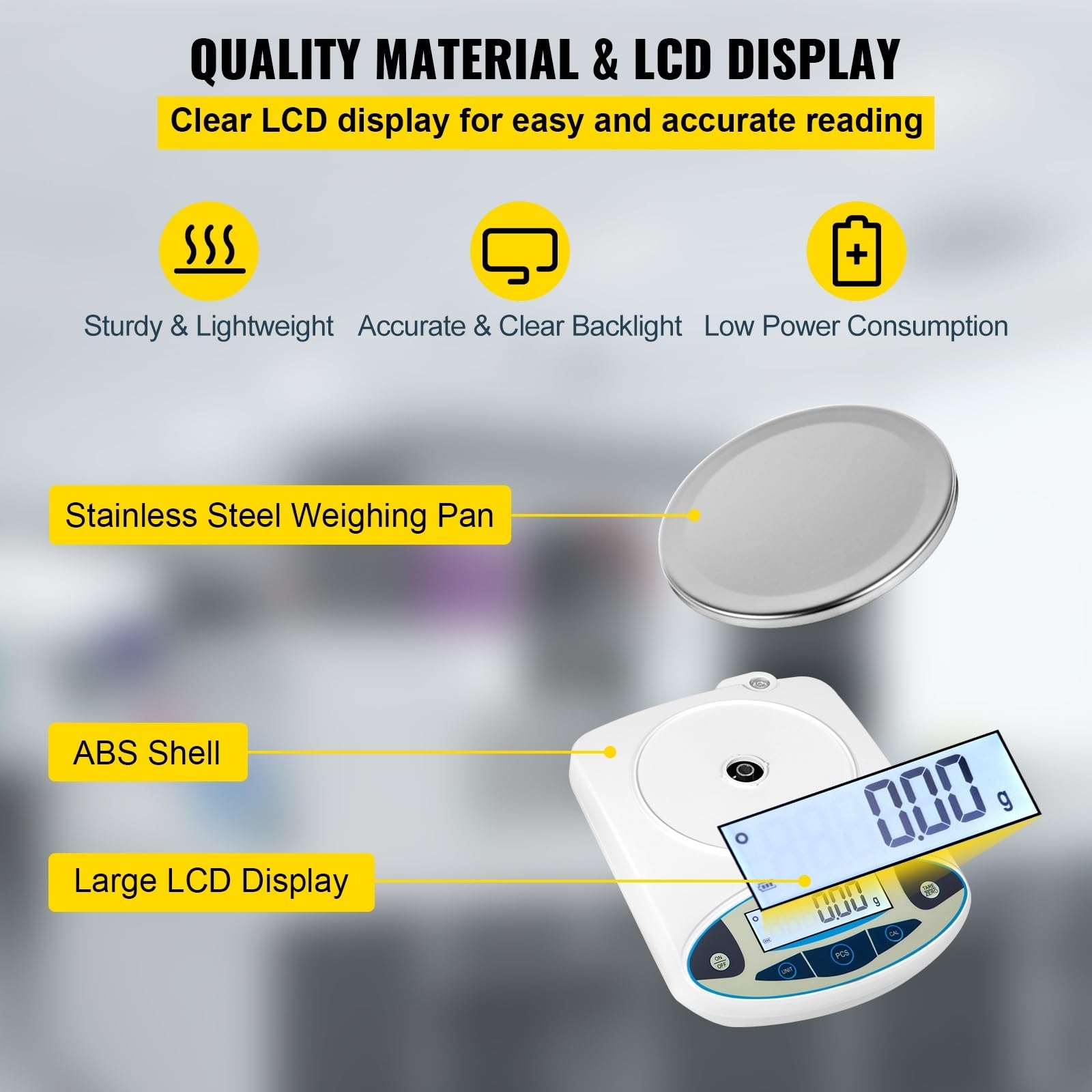 Balanza analítica de Laboratorio de conversión de 13 Unidades Balanza Digital de Alta precisión 3000 g x 0,01 g / 500 g x 0,01 g Alta precisión(500g)