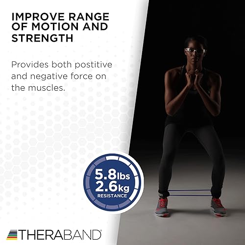 Miniatura 2 de TheraBand tubos de látex resistentes con manijas portables. Ideales para fisioterapia, pilates para parte inferior del cuerpo, hacer ejercicios en