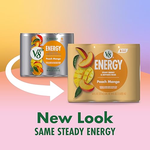 Vista 78 de V8 +Energy - Bebida energética de naranja y piña, lata de 8 fl oz (paquete de 12)