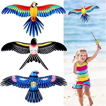 Vodolo Kites for Kids Ages 3-5,Cute Colorful Kid Kites Easy to Fly for Beach Park Outdoor Game Activities,Pocket Mini Kite for Kids Ages 4-8 with Handle