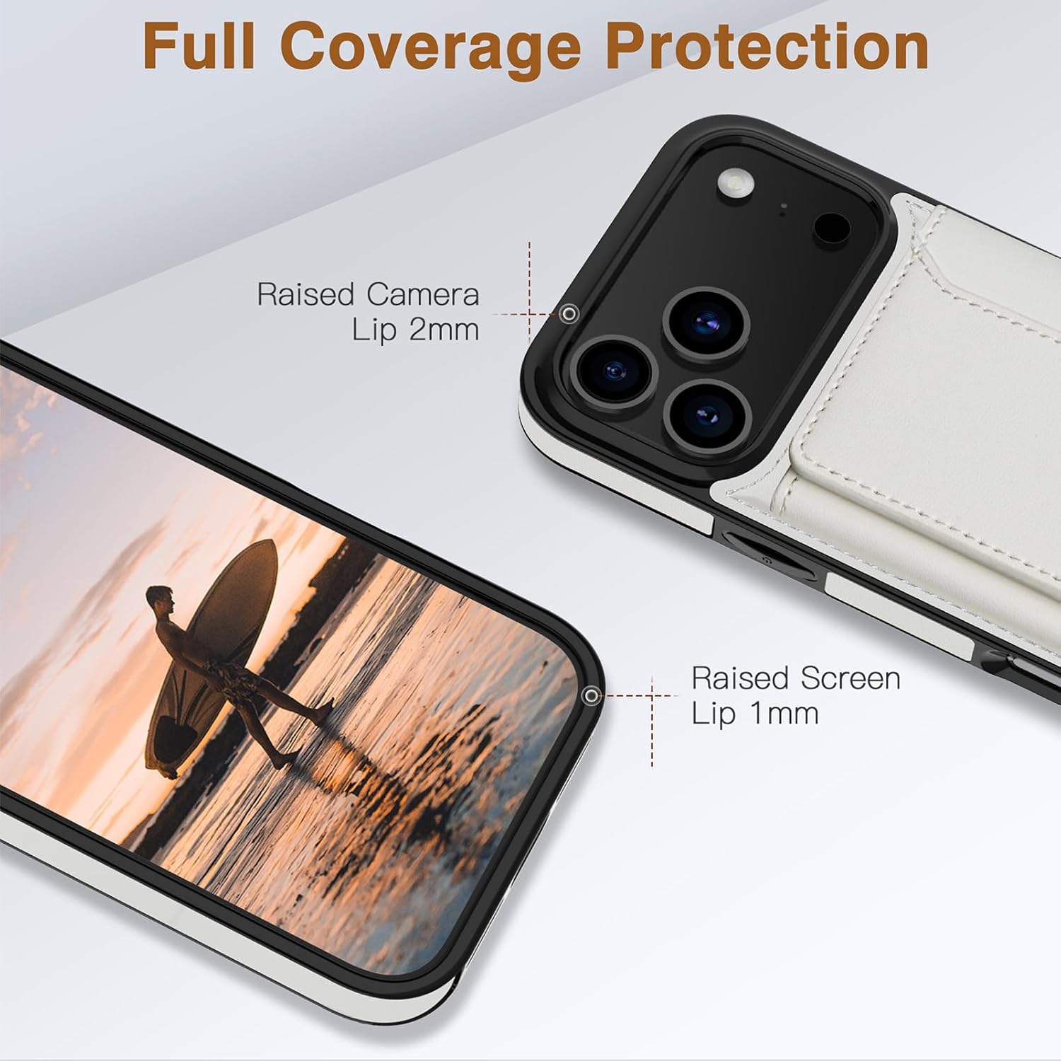 LOHASIC for iPhone 17 Pro Max Case Wallet, 7 Slots & RFID Blocking, Leather Cover for iPhone 17 Pro Max Wallet Case with Card Holder for Men Women, White