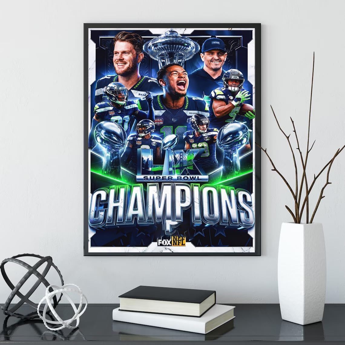 WHZKCYH 2026 American Football Champions Poster For Fans Kids room Bedroom wall Decor-Rugby Jaxon Smith-Njigba Posters Canvas Prints Picture For Teen Boy girls Gifts - Image 2