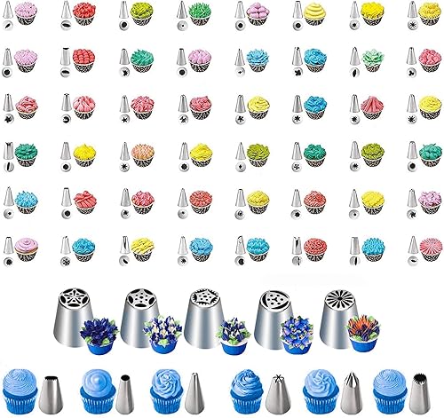 Miniatura 4 de Kit de decoración de tartas de 530 piezas, suministros para hornear, tocadiscos, accesorios para hornear, herramientas para principiantes y