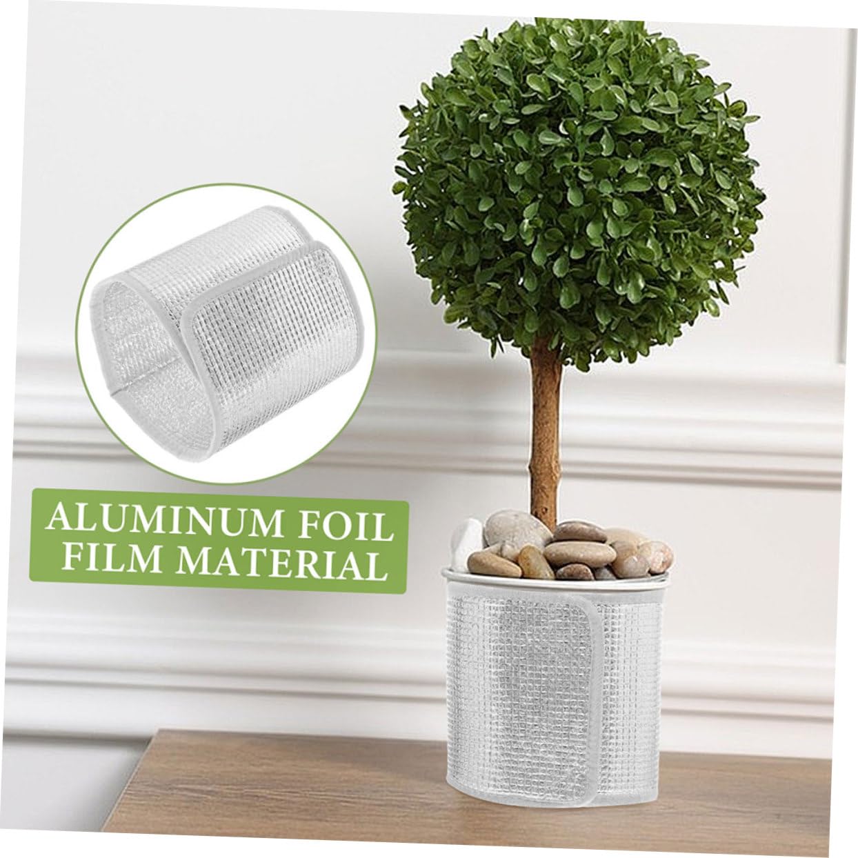 ibasenice Blumentopf Überzug 5 Stück aus Aluminiumfolie mit Selbstklebung