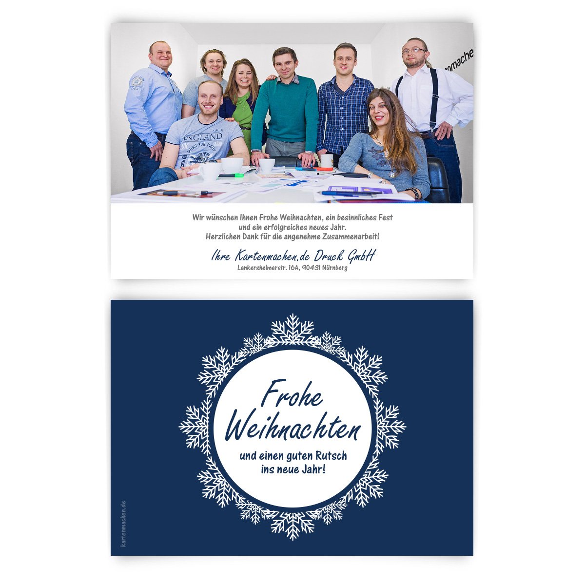Weihnachtskarten (50 Stück) Familie Privat Grußkarten Weihnachten - gefrorene Kugel