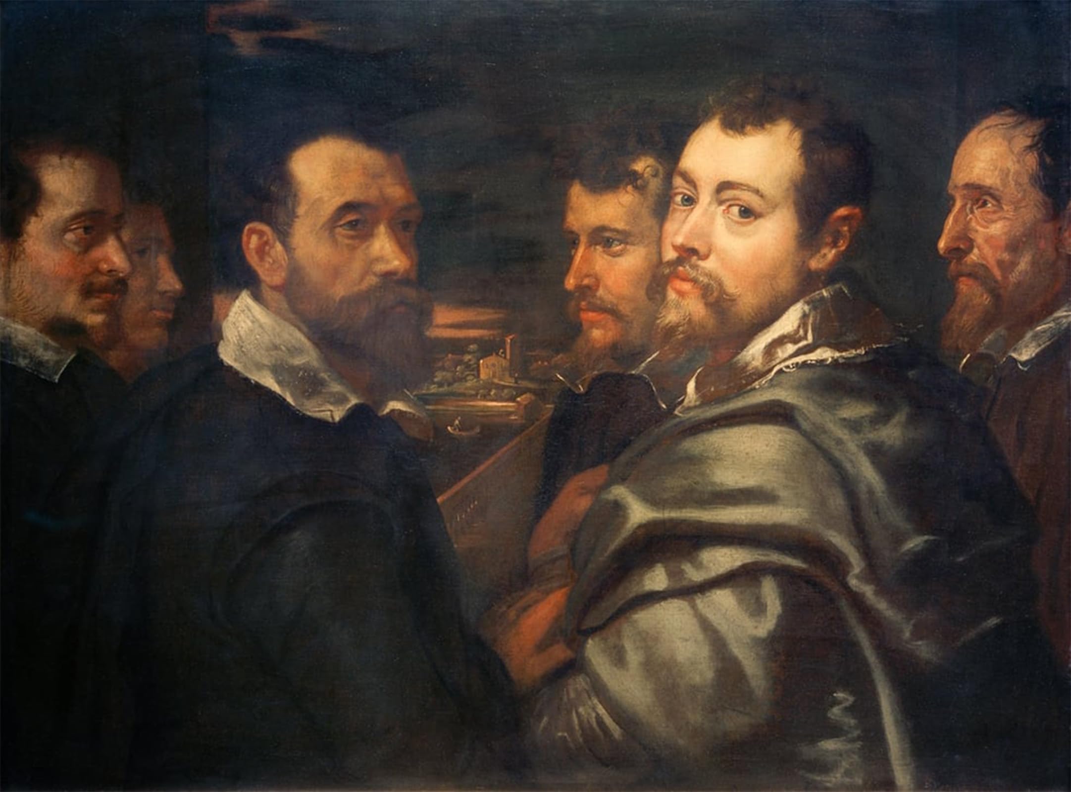 Affiche toile Autoportrait dans le cercle des amis de Mantoue Peter Paul Rubens 60x90cm - 5