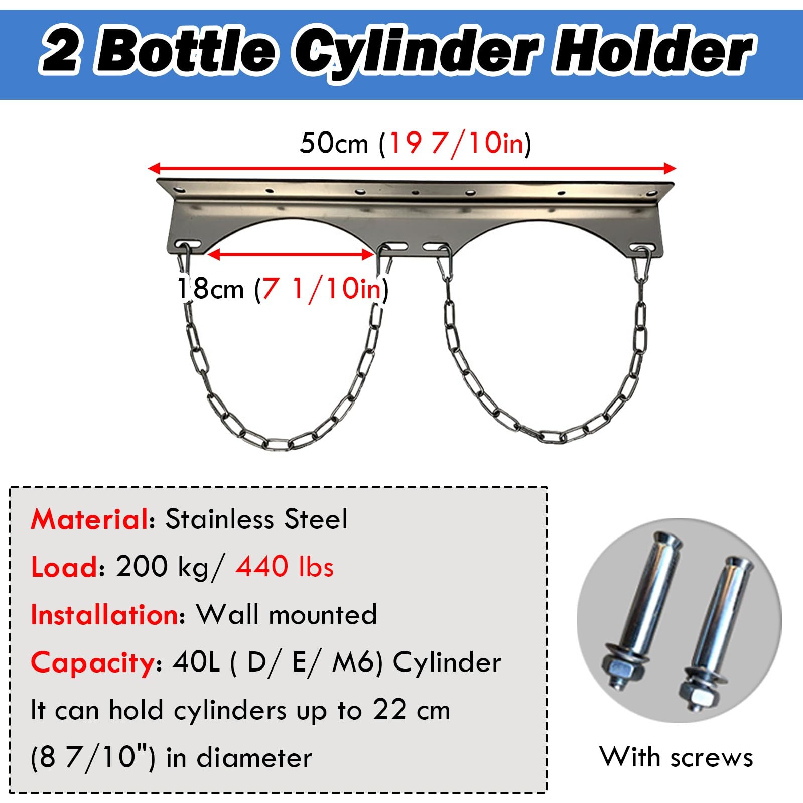 Gasflasche Halterung Gasflaschenhalter Hochleistungs-Gasflaschen-Wandhalter, Halterung Für Sauerstoffflaschen In Werkstatt/Wohnzimmer/Schlafzimmer, Keine Rolle, Universelles Sauerstoffregal(5 pack)