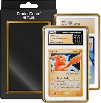 GradedGuard Metallic Matte CGC Card Slab Protector Case - Premium Gold Color Frame - Standard Size Drop Protection for Graded Sports TCG Trading Cards. Gold