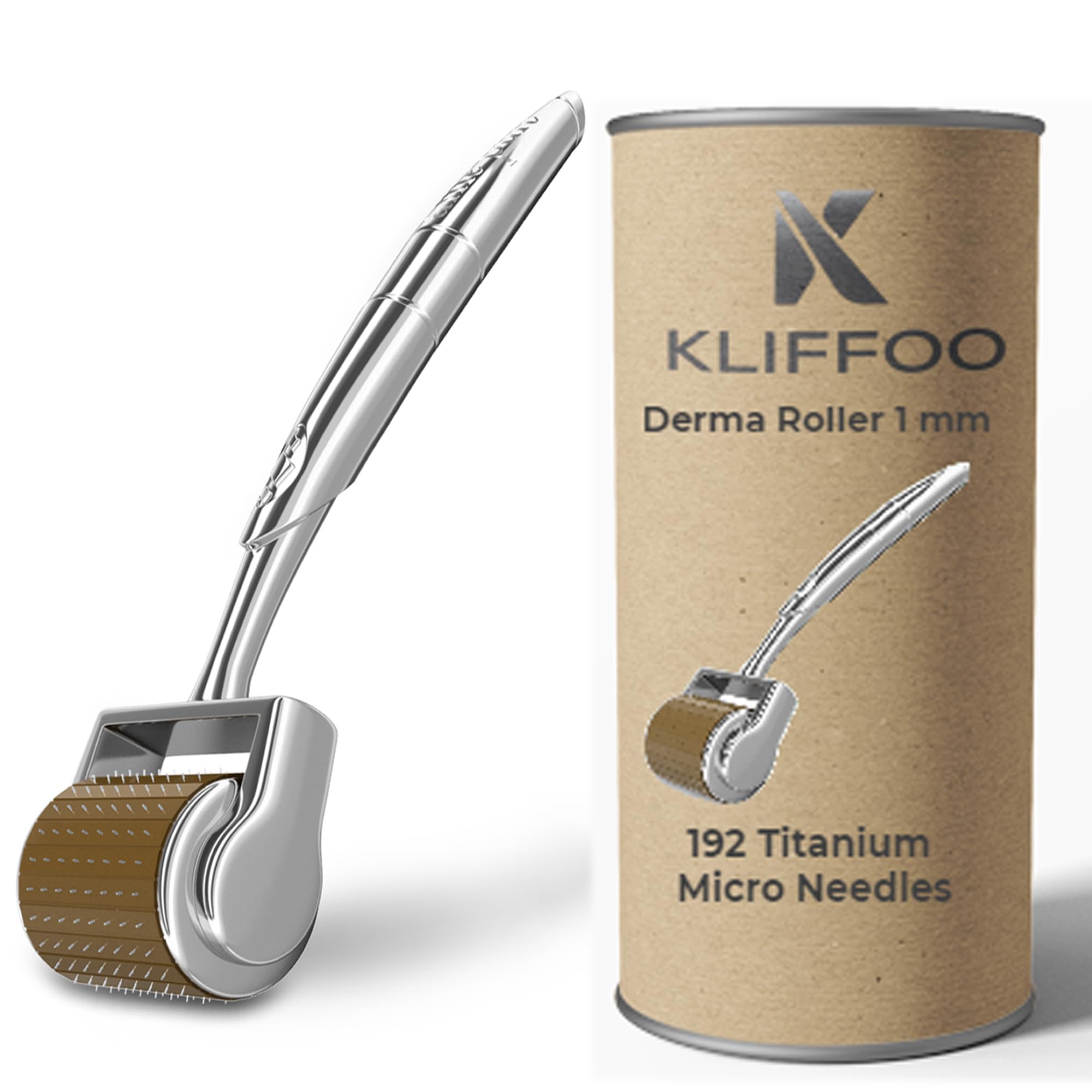 Kliffoo Derma Roller 1mm for Women And Men With Case For Face,Scalp Hair & Beard Regrowth,Treats Acne, Scar, Stretchmarks,Wrinkles -Safe & effective to use -Titanium Micro Needles Derma Roller