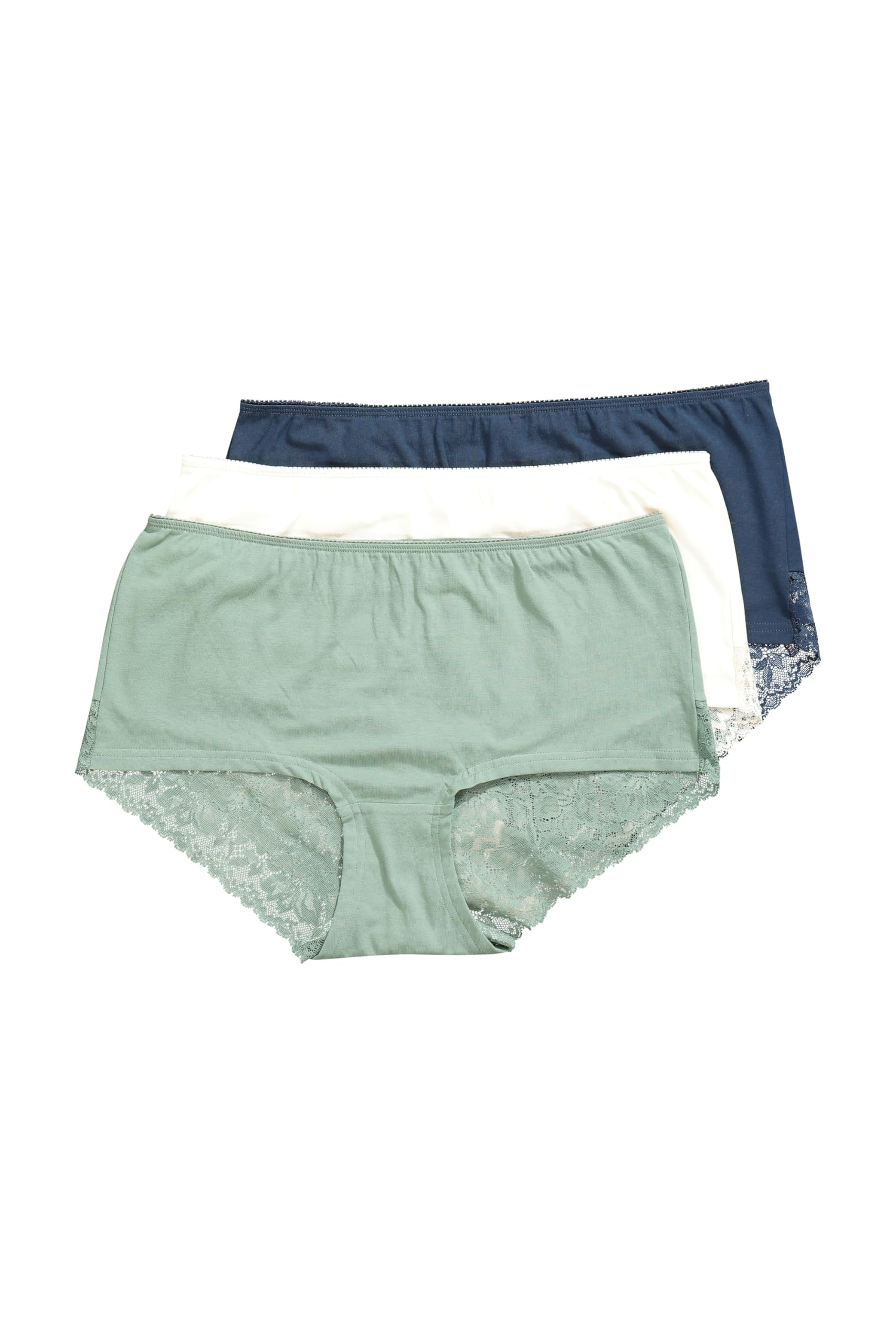 Ulla Popken Damen große Größen Übergrößen Plus Size Hipster, 3er-Pack, Spitze 827465