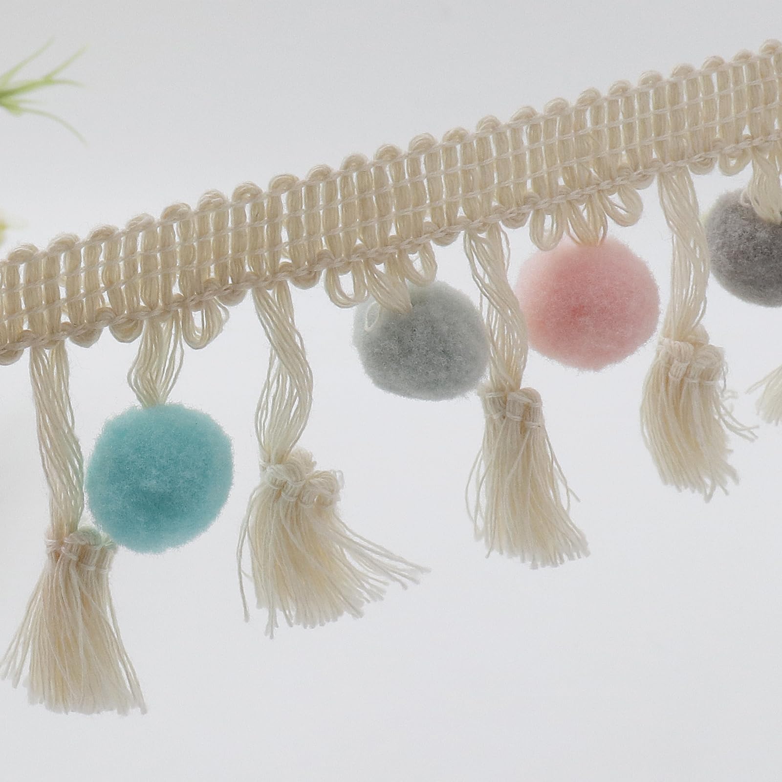 Bommelborte Mit Pompons - 4cm Breite Quastenborte Für Nähen Und Deko