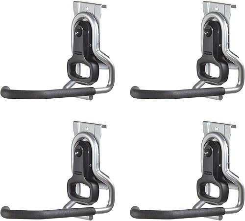 Rubbermaid FastTrack - Soporte universal de alta resistencia para almacenamiento de bicicletas, gancho vertical para colgar en la pared, para