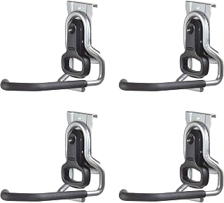 Rubbermaid FastTrack Heavy-Duty Universal Garage Bicycle Storage Vertical Hanging Wall Hook Bike Rack for Bicycles up to 50 Pounds (4 Pack)