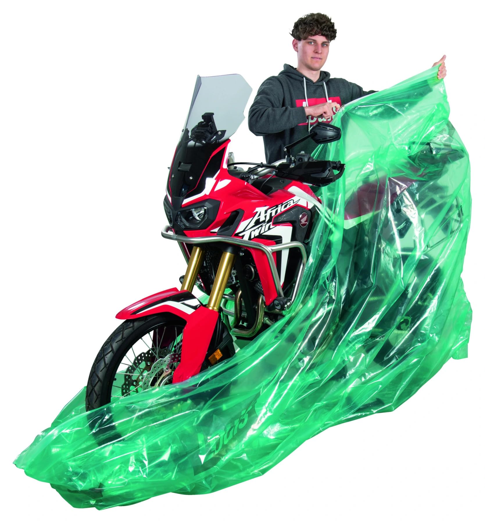 TELO COPRI MOTO RIPARA IMPERMEABILE ANTI GHIACCIO GARAGE PIEGHEVOLE PROTEZIONE CORROSIONE MISURA S-L Lunghezza: 280 cm, altezza: 200 cm