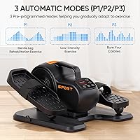 Vista 7 de Under Desk Elliptical Machine, 3-in-1 THERUN Electric Leg Exerciser for Seniors, Fully Assembled Portable Seated Pedal Exerciser w/Remote Control