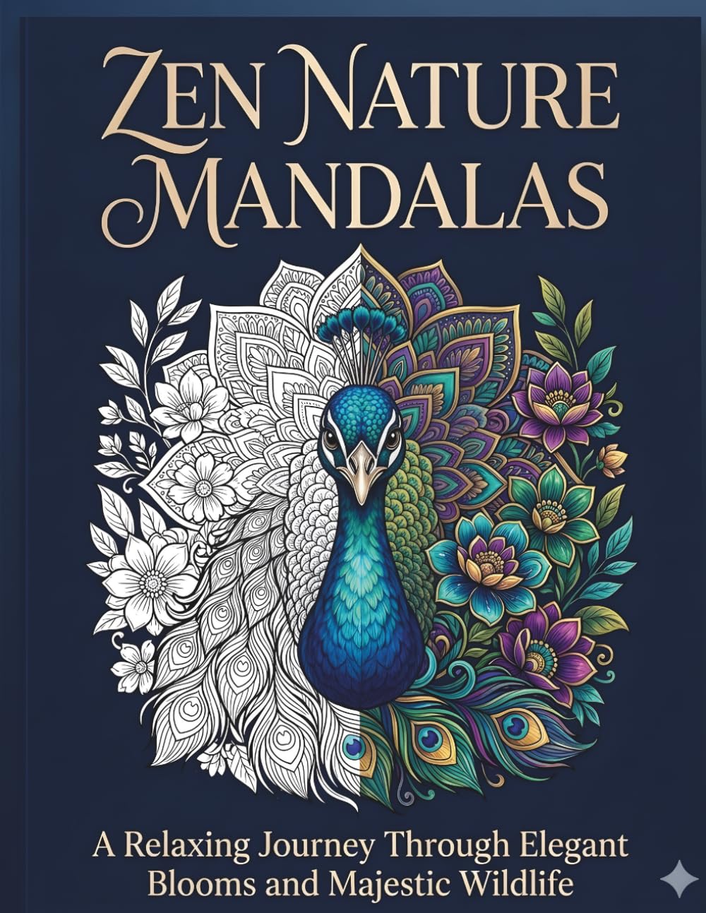 Zen Nature Mandalas: A Relaxing Journey Through Elegant Blooms and Majestic Wildlife