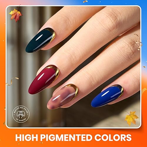 Miniatura 10 de Beetles - Juego de 39 esmaltes de uñas de gel UV para todas las estaciones, con capa base y superior, remojar rosa, rojo, verde, azul, dorado,