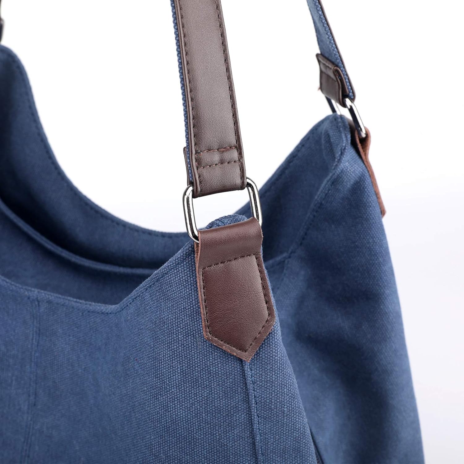 DOURR Women's Multi-pocket Shoulder Bag Fashion Cotton Canvas Handbag Tote Purse - Image 4