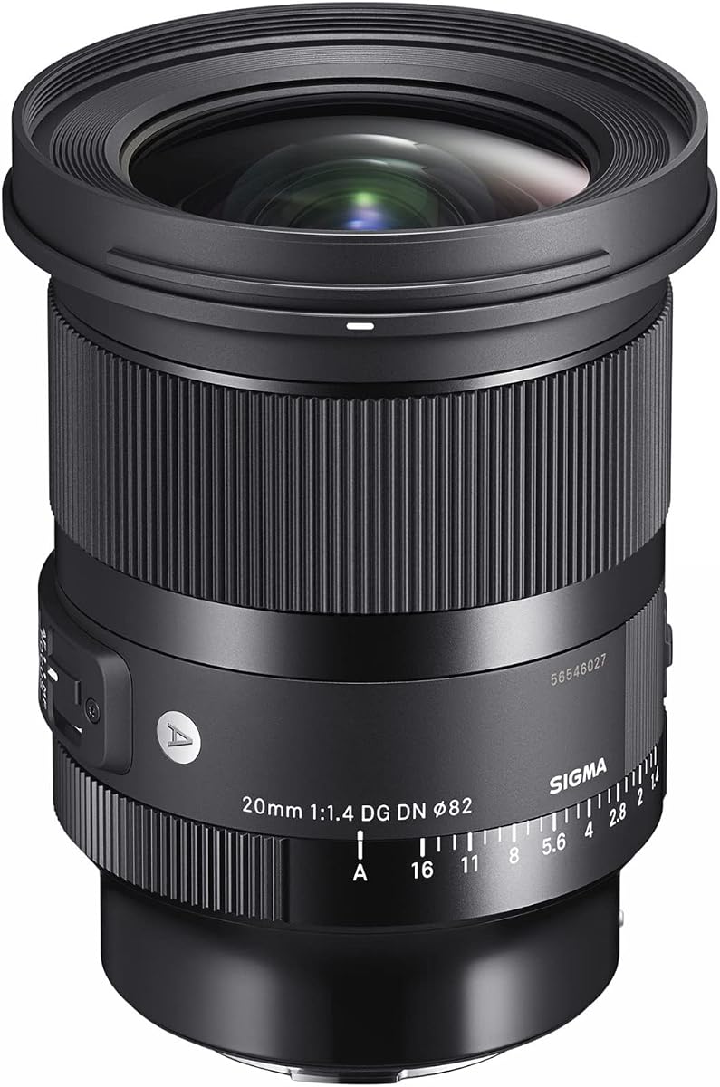 Sigma 20mm f/1.4 DG DN Art Lens for L Mount | Ultra-wide f/1.4 aperture with 82mm filter thread and manual focus lock for astrophotography, landscapes and architecture