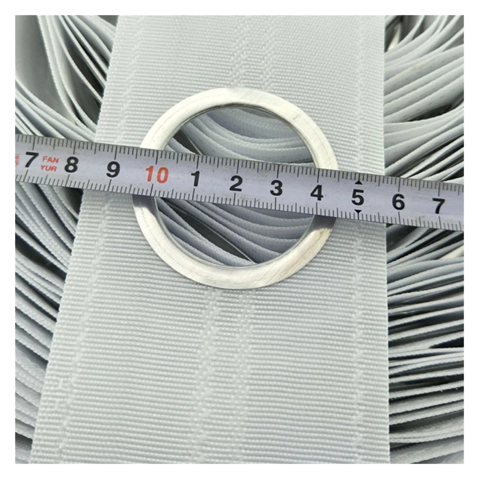 Occhielli per tende Occhiello for tende Nastro superiore Testa ad anello trasparente 5 cerchi Accessori for nastro in tessuto bianco(White,38 m)