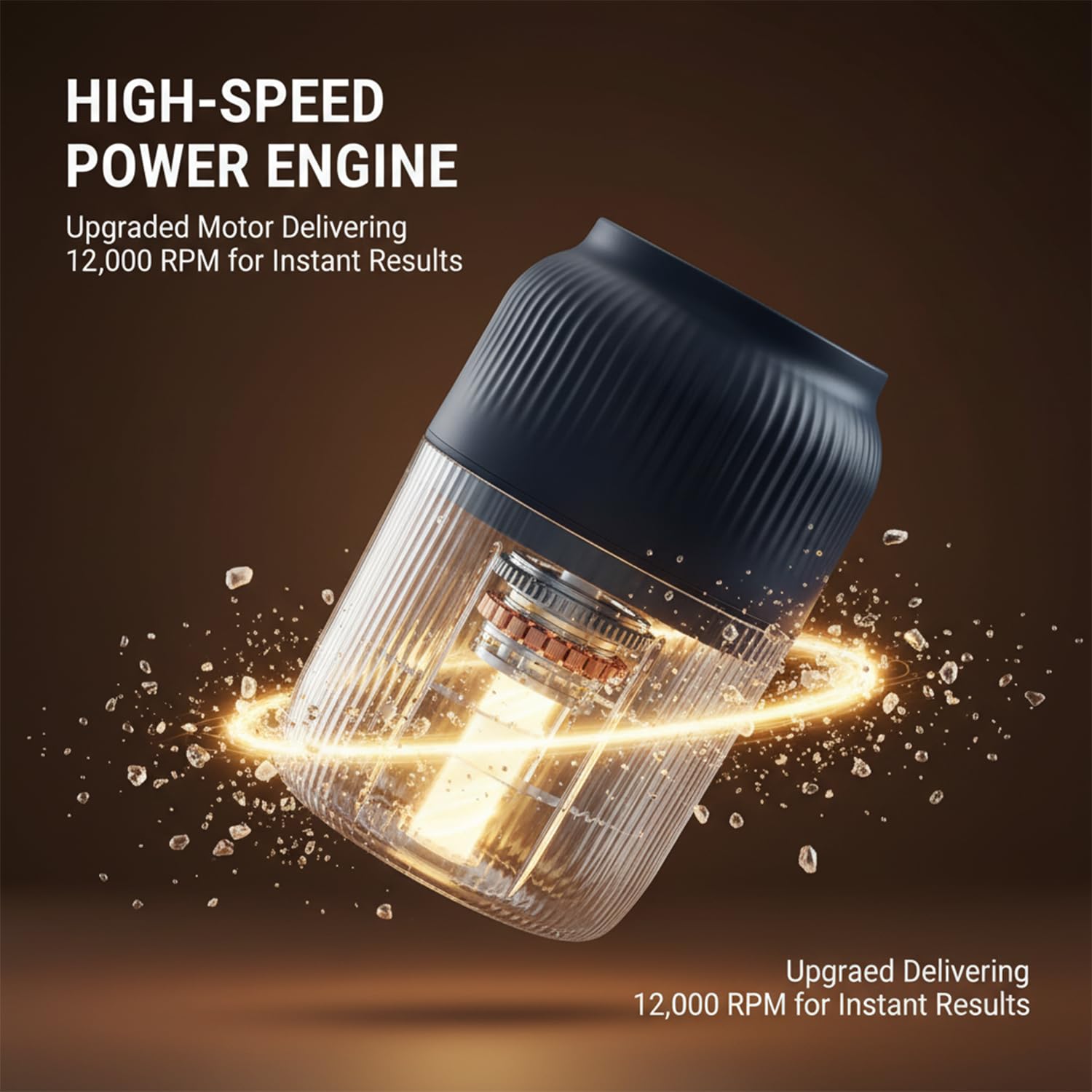 Mini Picadora Eléctrica Ajo 6 Cuchillas 350ml Batidor