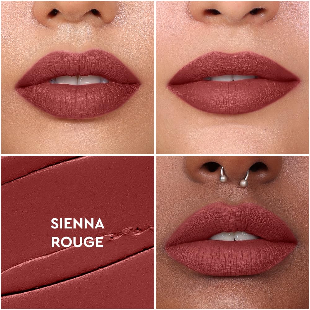 KIRO Non-Stop Airy Matte Liquid Lipstick - Sienna Rouge | Super-Pigmented, Long-Lasting & Lightweight | Waterproof, Smudge-Proof Formula Infused with Avocado & Apricot Oils for Nourished Lips | 5ml