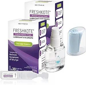 FRESHKOTE Eye Drops 2-pack with glass cleaner & microfiber cloth