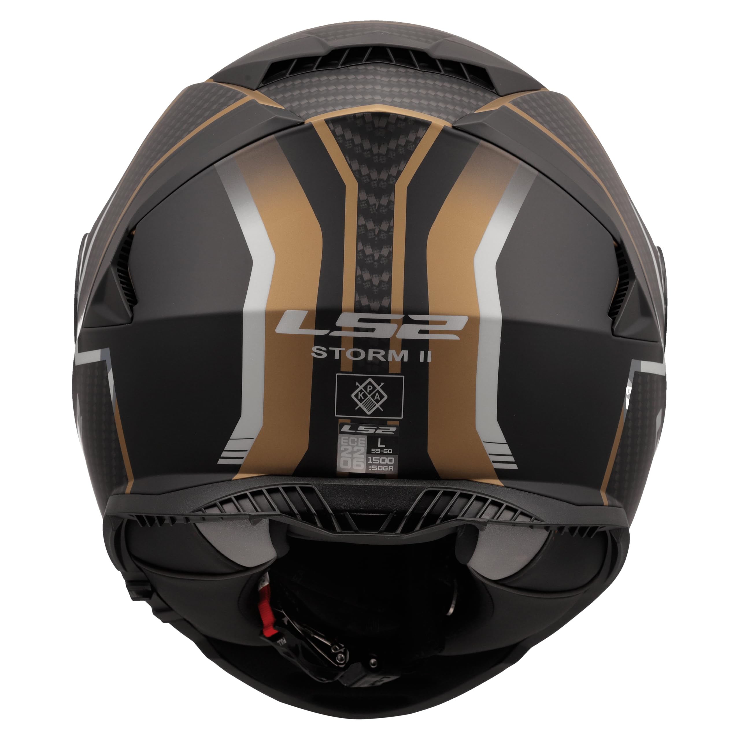 LS2, Integraler Motorradhelm Storm II Tracker Black Gold, XXL