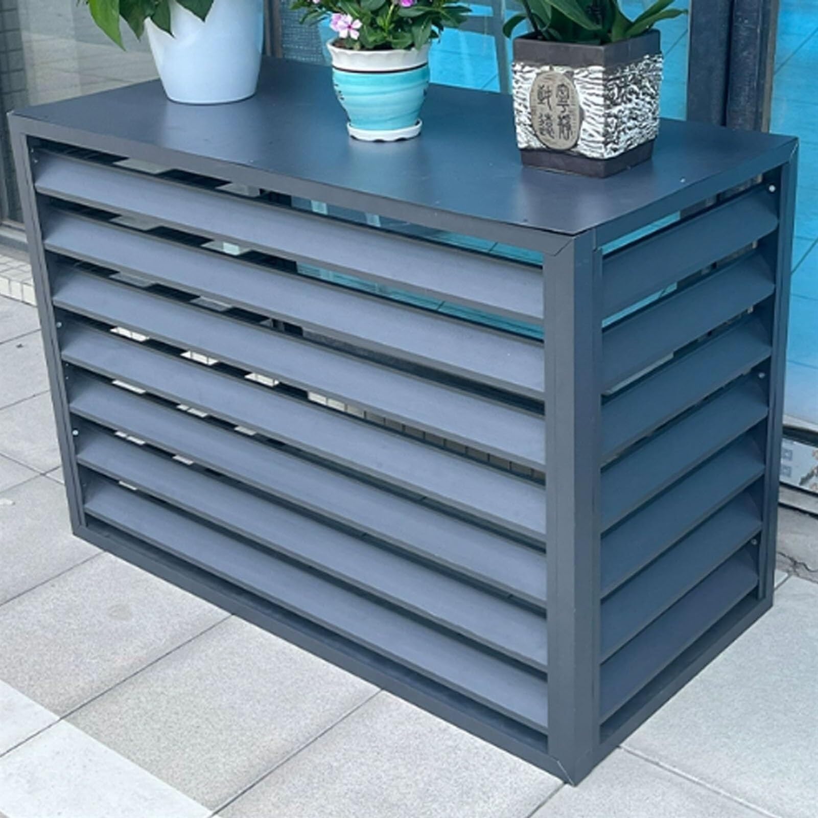 Copertura for condizionatore da esterno,Recinzione for climatizzatore da installazione esterna,Coperchi for condizionatore e pompa di calore in alluminio, Adatto for condizionatori esterni ( Color : G