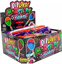 Pirulito Diploko Monsters Caveira Neon Display 30x10g 300g Danilla Foods