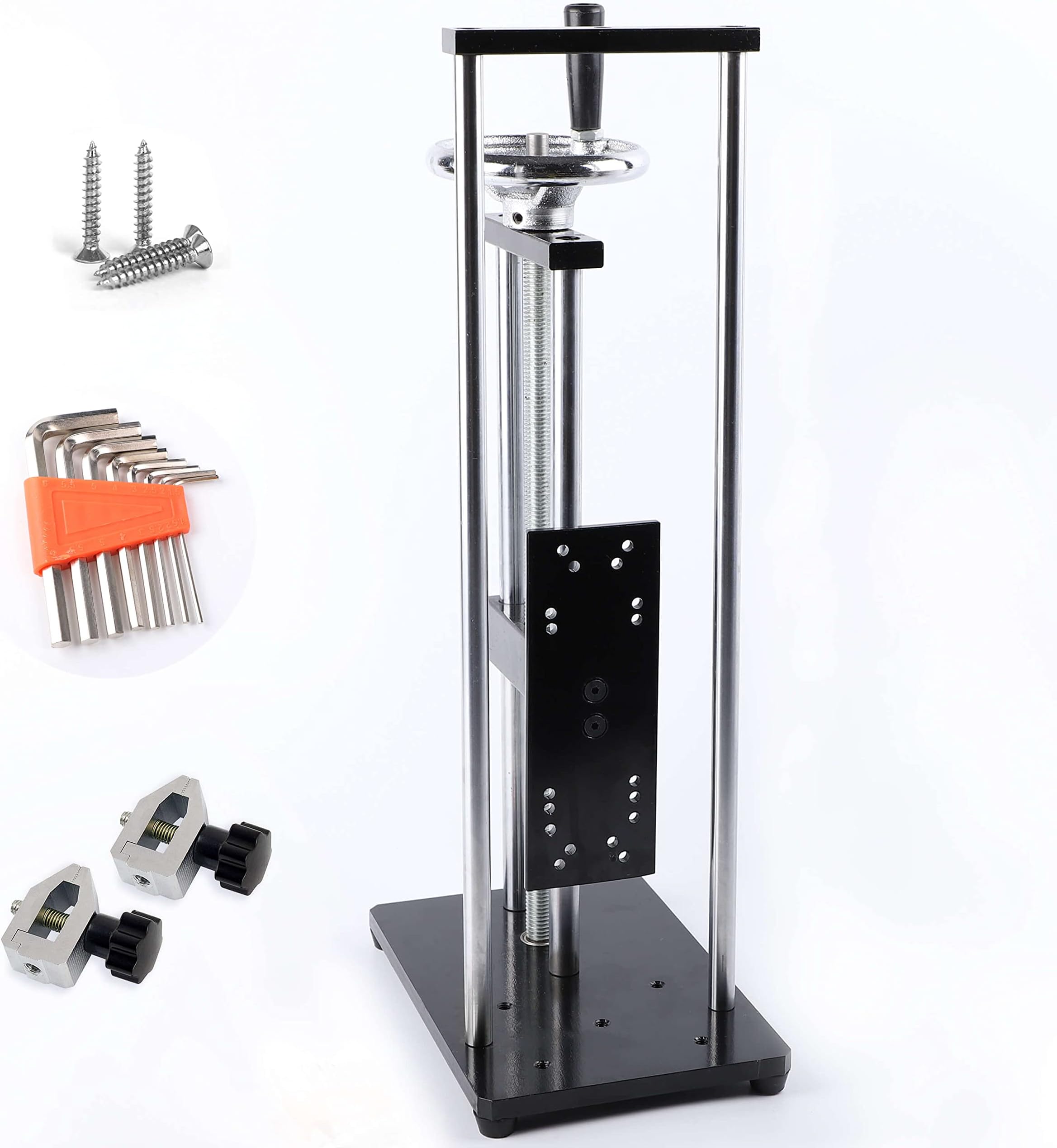 Force Gauge Stand Push Pull Gauge - Vertical Force Test Stand, Hand Wheel Operated, Stroke 220mm, Manual Force Test Stand for Compression, Tension Testing (for ZP, ZL and ZMF Model Force Gauge)