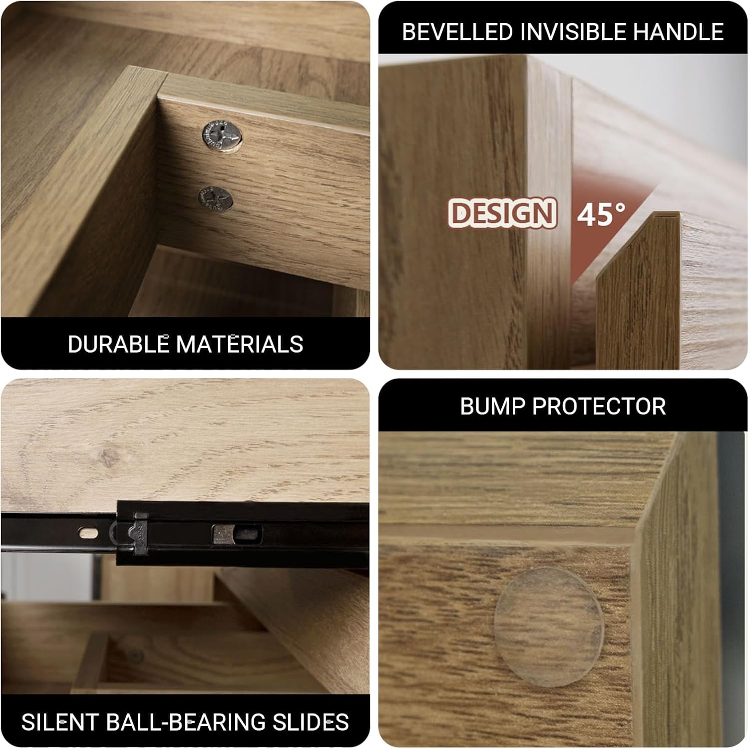 Floating Bathroom Vanity Without Sink Wall Mounted Cabinet with 2 Soft-Close Drawers and Doors, Moisture-Resistant MDF,Large Storage for Small Space(24")