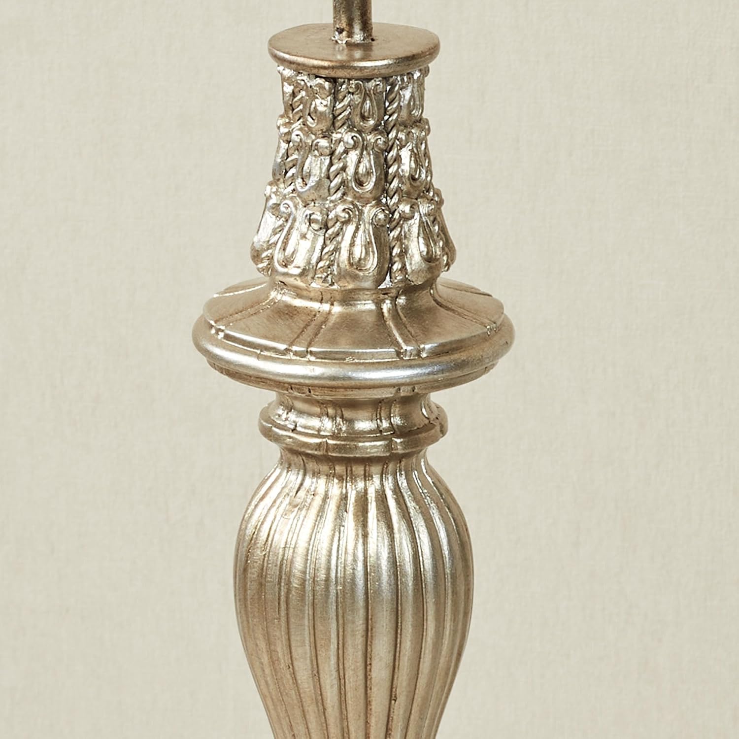 Sabriel Toilet Paper Stand | Traditional Freestanding Platinum Resin TP Holder with Ornate Scroll Pedestal Base | Timeless Classic Bathroom Decor | Holds Mega Roll