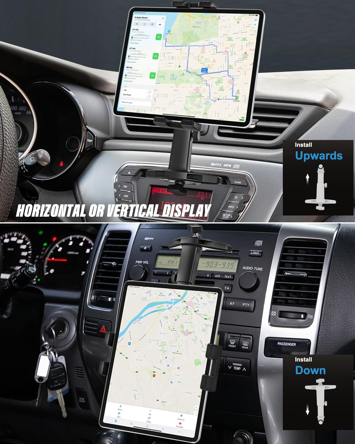 Z Fold Car Mount - [Foldable Phone Friendly] CD Slot Tablet Holder for Car, 360° Adjustable Car CD Player Stand for Galaxy Fold 7 6 5 4 3 2, Samasung Tabs, Google Pixel 9 Pro Fold, S25, iPad, iPhone