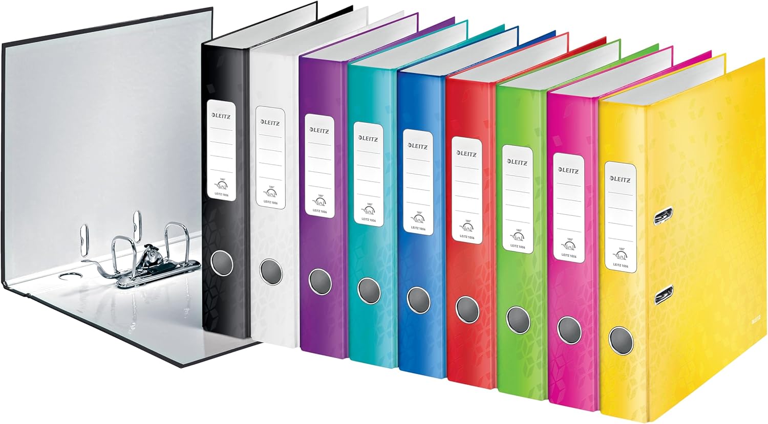 Leitz 10064026 Quality Lever Arch File 180° Pack of 5 Red A4 Folder 50 mm Spine Width