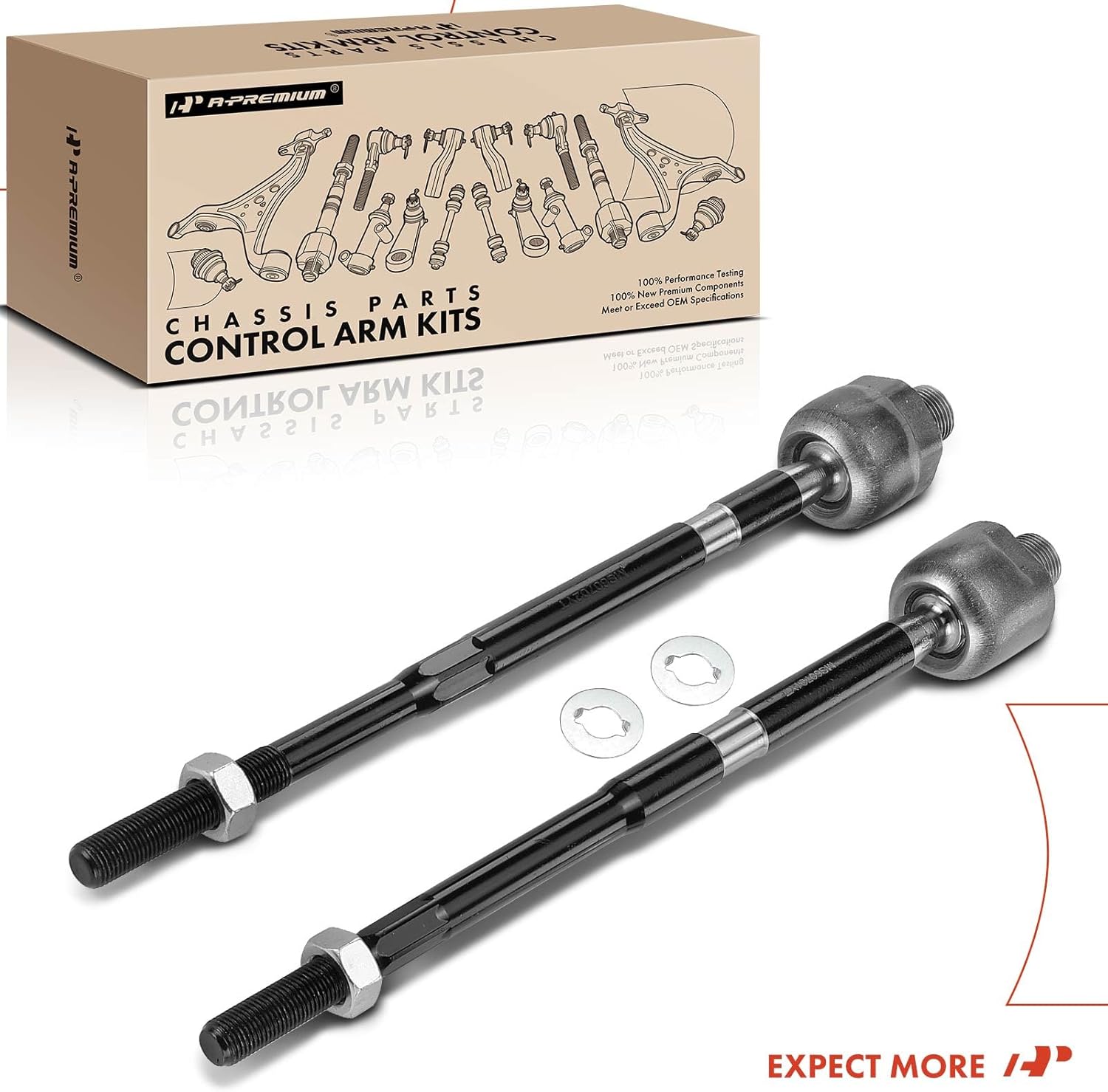 A-Premium 2 x Front Inner Tie Rod Ends, Compatible with Honda Fit 2007-2008